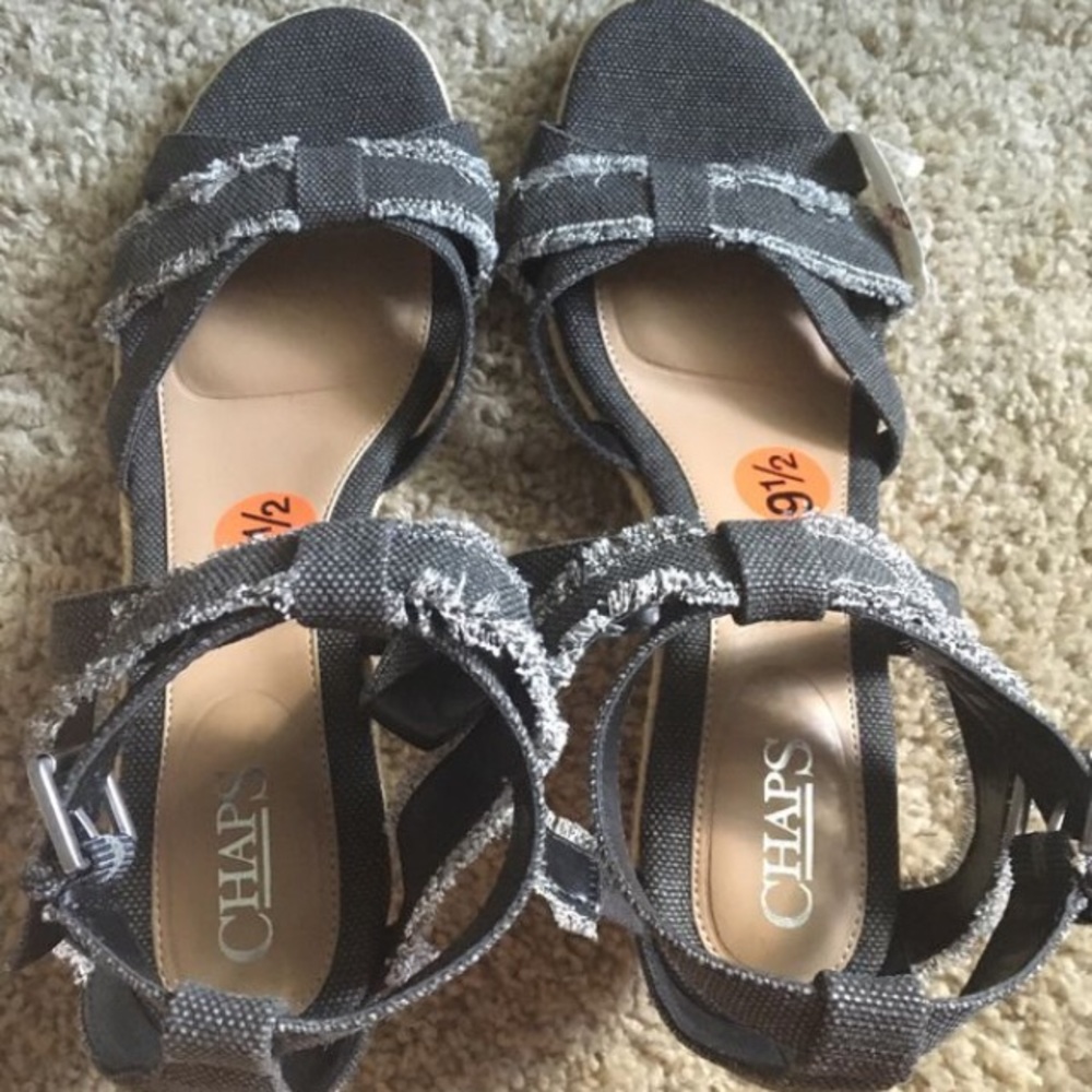 New Chaps denim wedges/ sandals